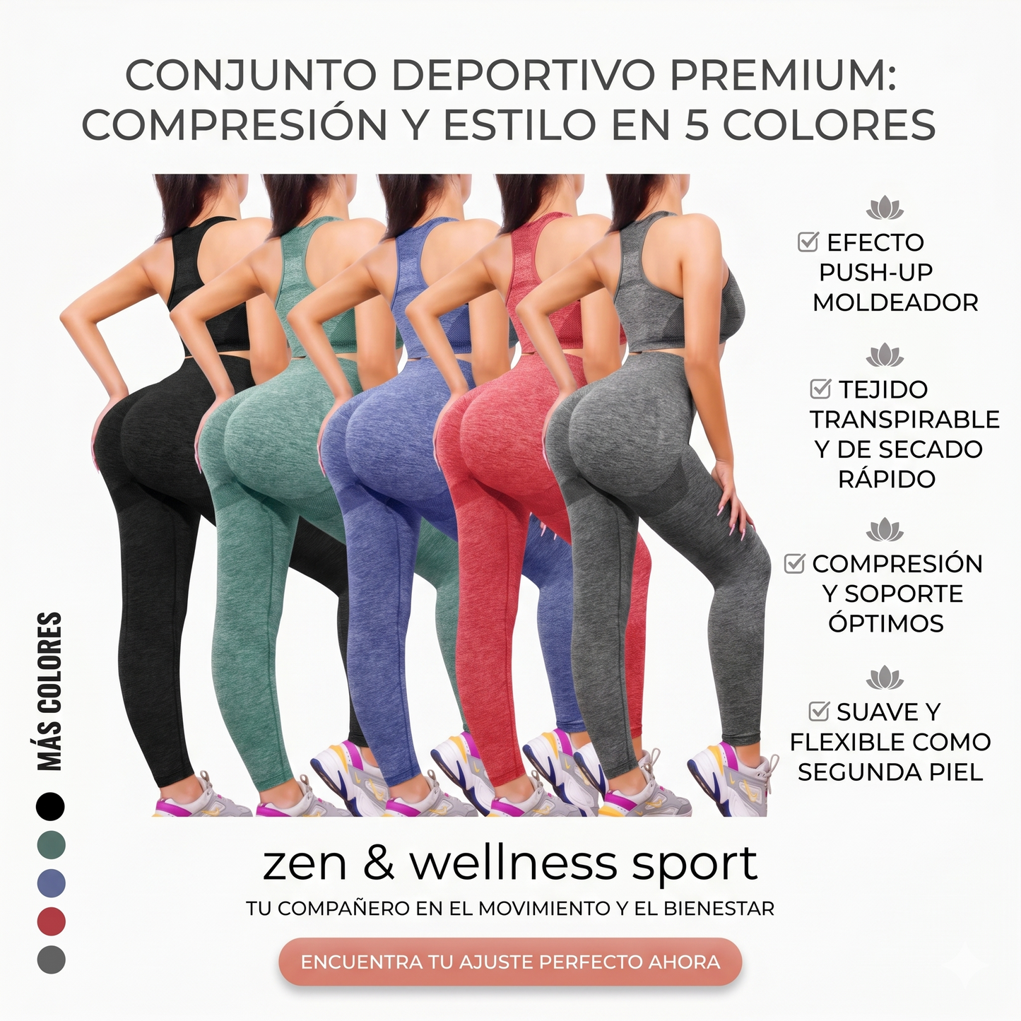 Set Deportivo Mujer Cintura Alta GYM