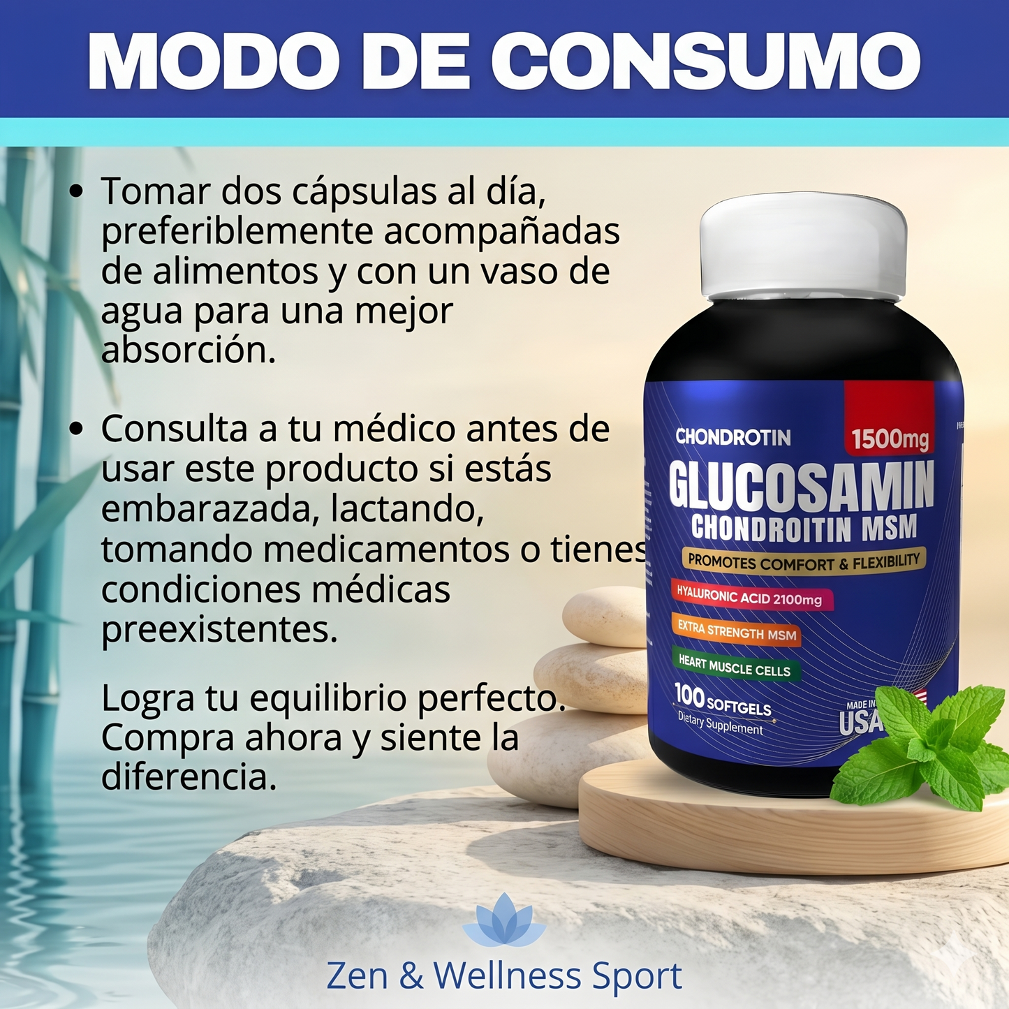 Suplemento Glucosamina Condroitina Msm